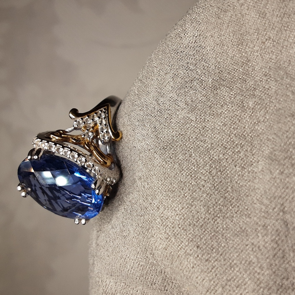 925 Color Change Fluorite And Topaz Ring.